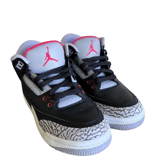 Nike Air Jordan 3 Retro OG BG Black Cement Sneaker Size 6Y or Women's 8 #B1232A - Picture 3 of 11